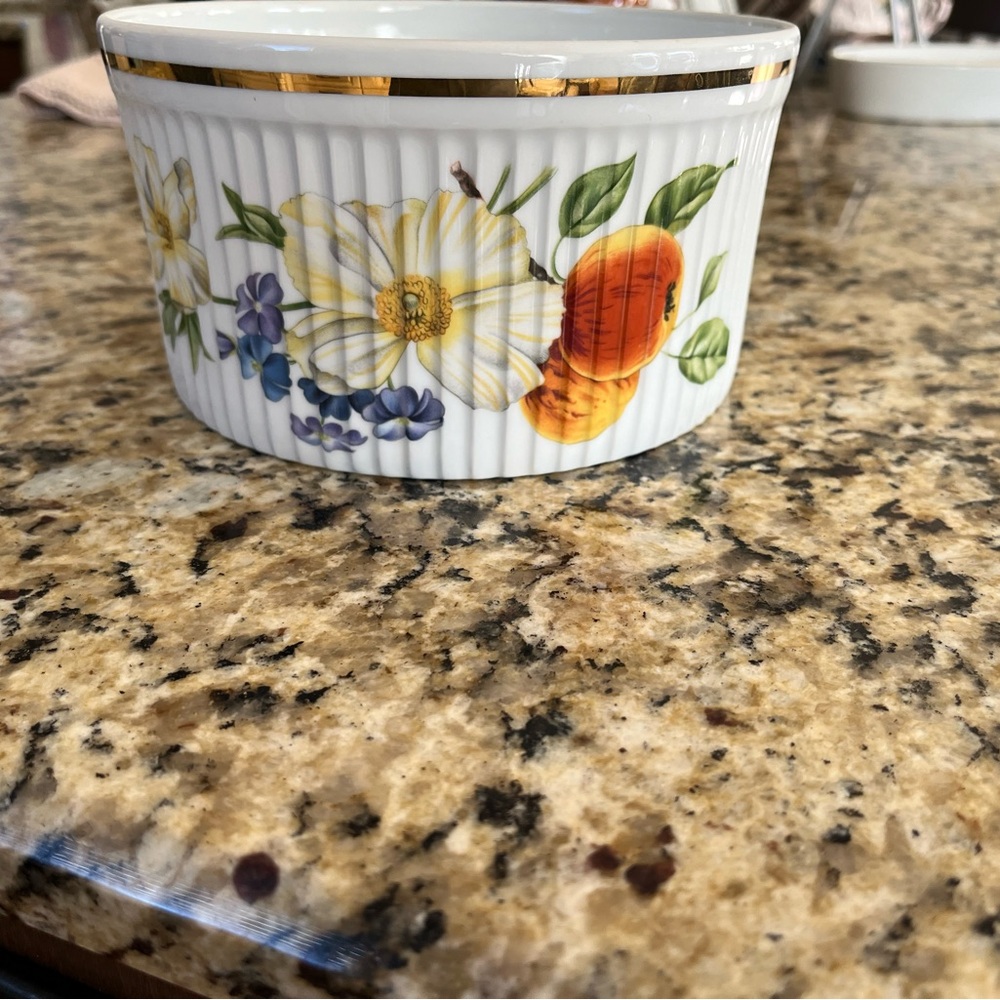Vintage Royal Worcester Fine Porcelain Soufflé Casserole Pershore Pattern